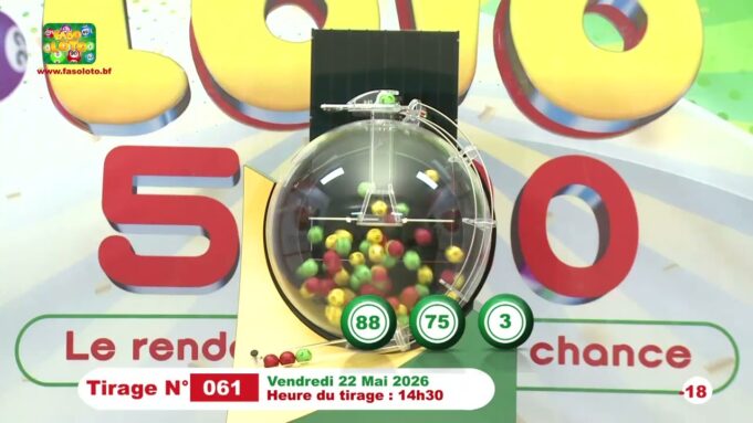 LONAB/FASO LOTO: les résultats du tirage du vendredi 22 mai 2026