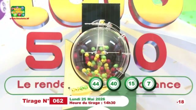 LONAB/FASO LOTO: les résultats du tirage du lundi 25 mai 2026