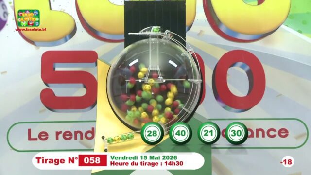LONAB/FASO LOTO: les résultats du tirage du vendredi 15 mai 2026