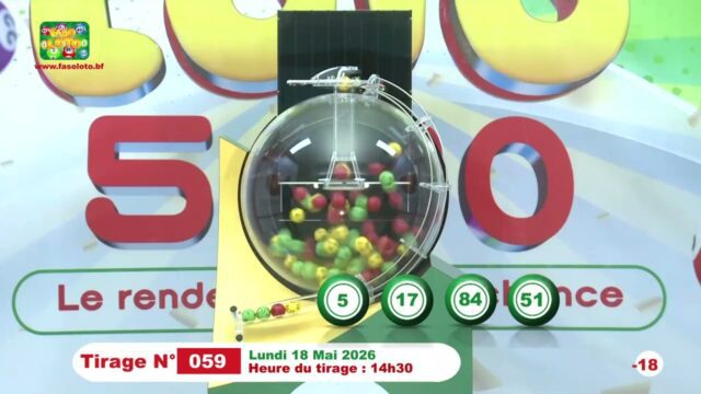 LONAB/FASO LOTO: les résultats du tirage du lundi 18 mai 2026