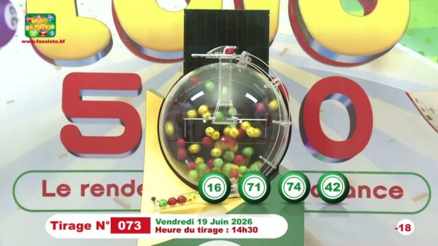 LONAB/FASO LOTO: les résultats du tirage du vendredi 19 juin 2026