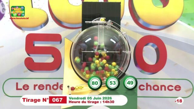 LONAB/FASO LOTO: les résultats du tirage du vendredi 5 juin 2026