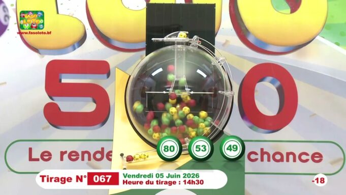 LONAB/FASO LOTO: les résultats du tirage du vendredi 5 juin 2026