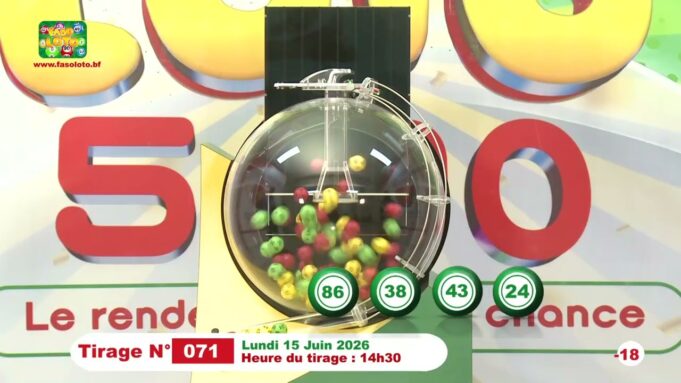 LONAB/FASO LOTO: les résultats du tirage du lundi 15 juin 2026