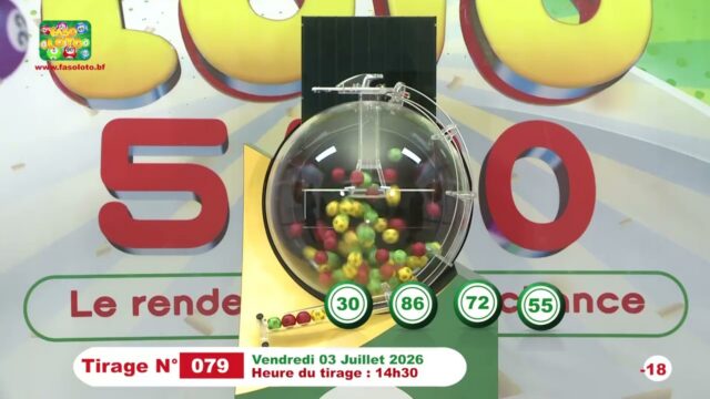 LONAB/FASO LOTO: les résultats du tirage du vendredi 3 juillet 2026