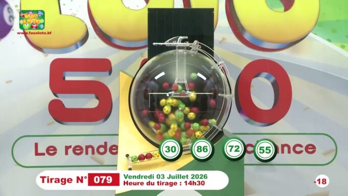 LONAB/FASO LOTO: les résultats du tirage du vendredi 3 juillet 2026