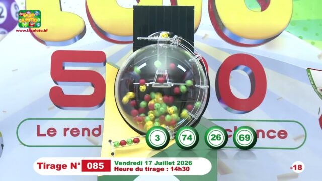 LONAB/FASO LOTO: les résultats du tirage du vendredi 17 juillet 2026