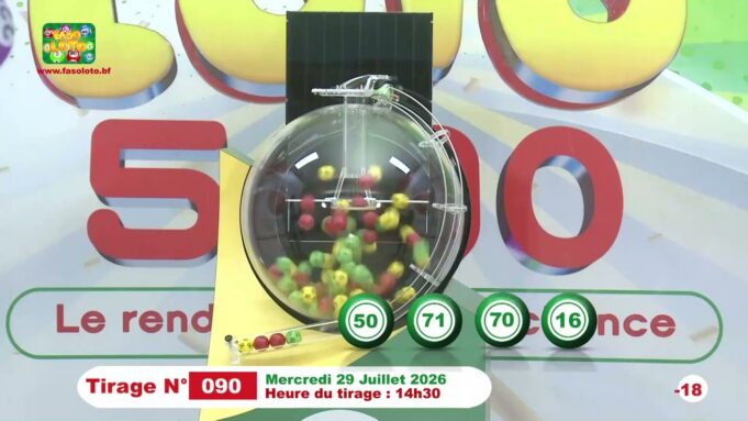 LONAB/FASO LOTO: les résultats du tirage du mercredi 29 juillet 2026