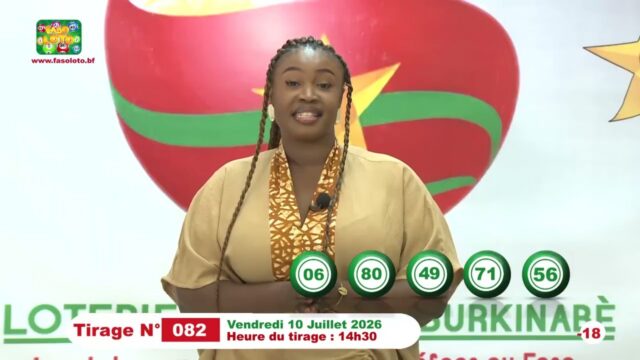 LONAB/FASO LOTO: les résultats du tirage du vendredi 10 juillet 2026