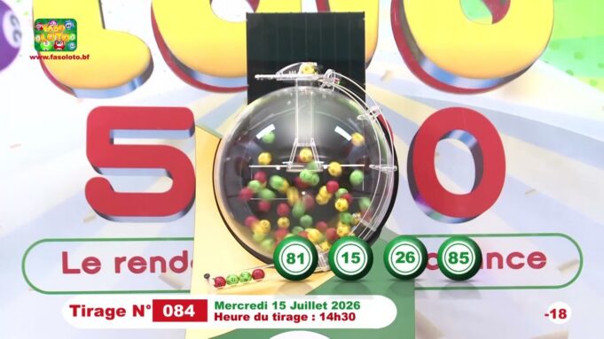LONAB/FASO LOTO: les résultats du tirage du mercredi 15 juillet 2026