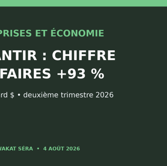 Palantir double presque son chiffre d’affaires trimestriel grâce à la demande en IA