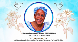Décès de Bernadette Haoua Ouédraogo: remerciements et faire part