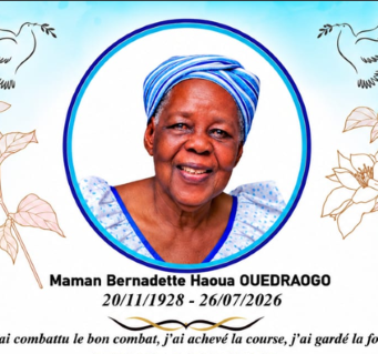 Décès de Bernadette Haoua Ouédraogo: remerciements et faire part