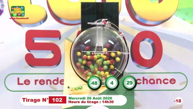 LONAB/FASO LOTO: les résultats du tirage du mercredi 26 août 2026
