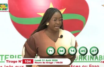 LONAB/FASO LOTO: les résultats du tirage du lundi 31 août 2026