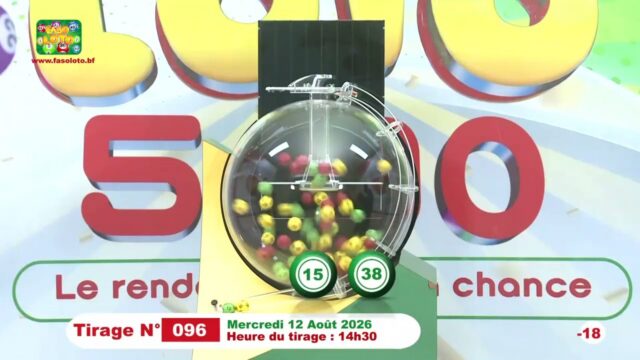 LONAB/FASO LOTO: les résultats du tirage du mercredi 12 août 2026