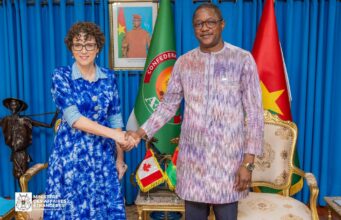 Burkina: en fin de mission, l’ambassadrice du Canada témoigne sa gratitude à Karamoko Jean-Marie Traoré