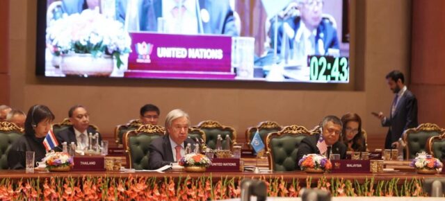 © UN India Le Secrétaire général de l'ONU, António Guterres, s'adresse aux participants du sommet des BRICS en Inde.