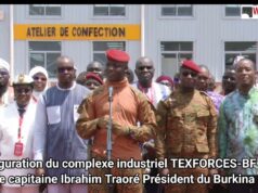 Burkina Faso: inauguration du TEXFORCES, ITW du capitaine Ibrahim Traoré (Dioula)
