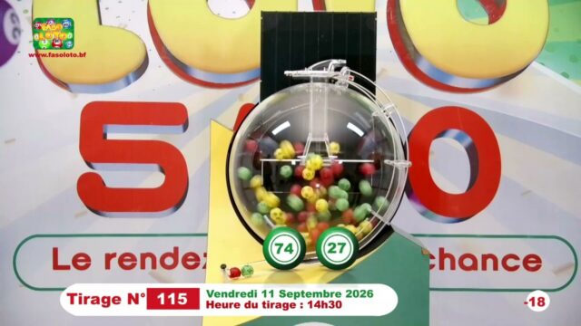 LONAB/FASO LOTO: les résultats du tirage du vendredi 11 septembre 2026