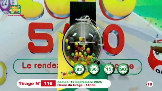 LONAB/FASO LOTO: les résultats du tirage du samedi 12 septembre 2026
