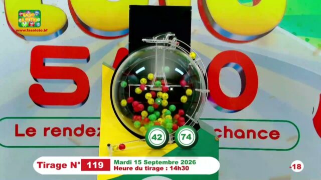 LONAB/FASO LOTO: les résultats du tirage du mardi 15 septembre 2026