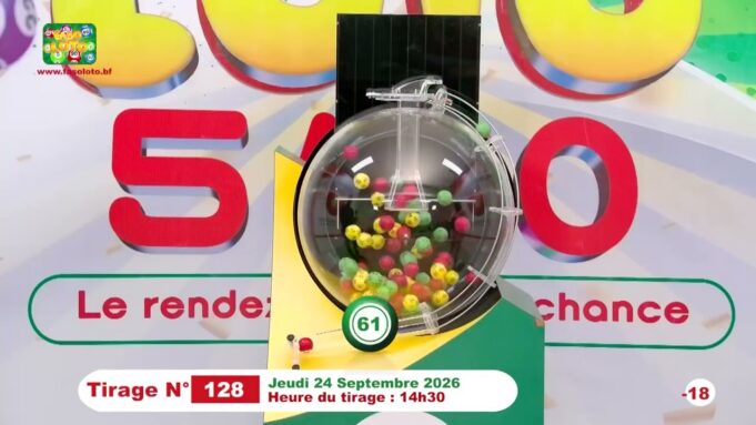LONAB/FASO LOTO: les résultats du tirage du jeudi 24 septembre 2026