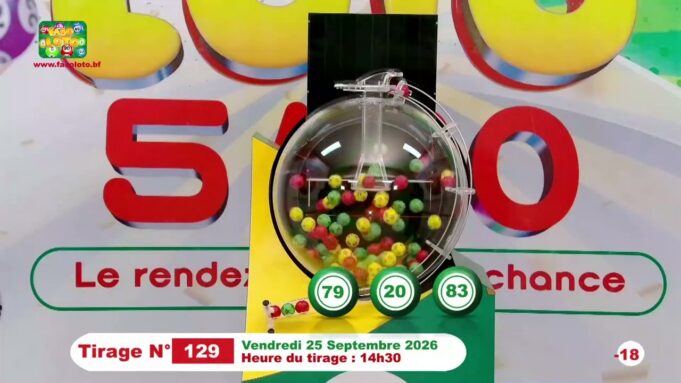 LONAB/FASO LOTO: les résultats du tirage du vendredi 25 septembre 2026