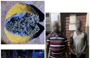 1 031 boules de chanvre indien interceptées, deux convoyeurs dans les filets de la police