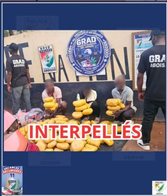 148 kg de cannabis découverts, trois individus interpellés