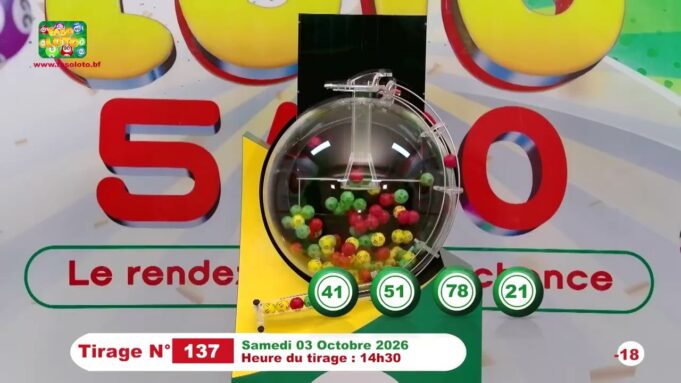 LONAB/FASO LOTO: les résultats du tirage du samedi 3 octobre 2026