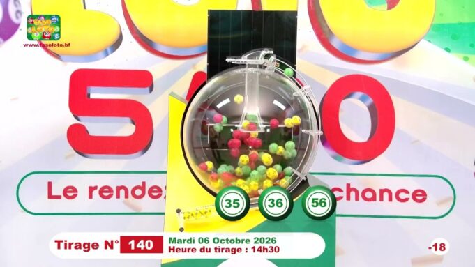 LONAB/FASO LOTO: les résultats du tirage du mardi 6 octobre 2026
